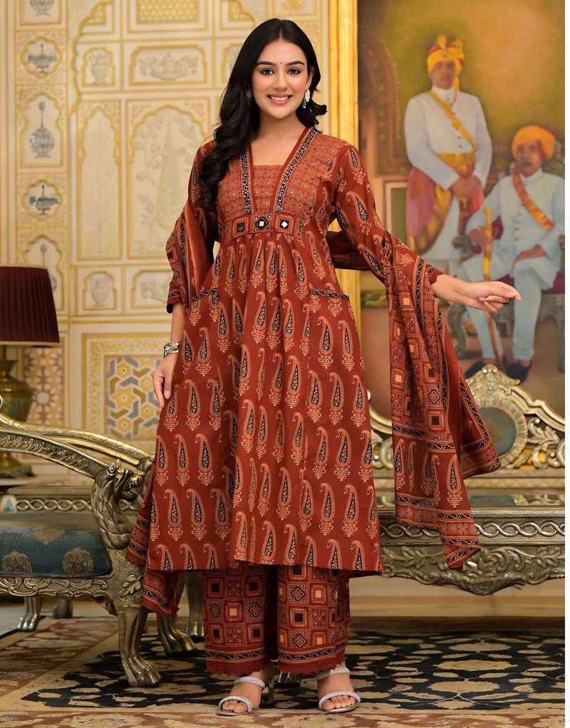 The Ajrak Print Luxe Kurti Set