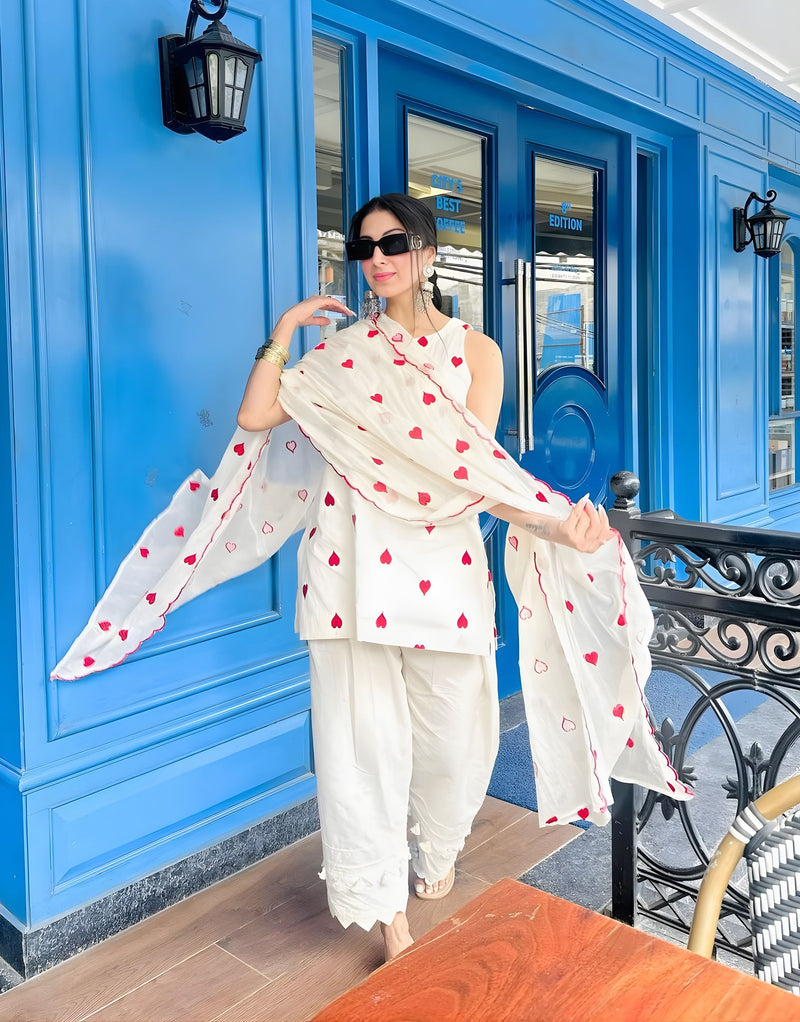 Ivory Love Printed Kurta Set