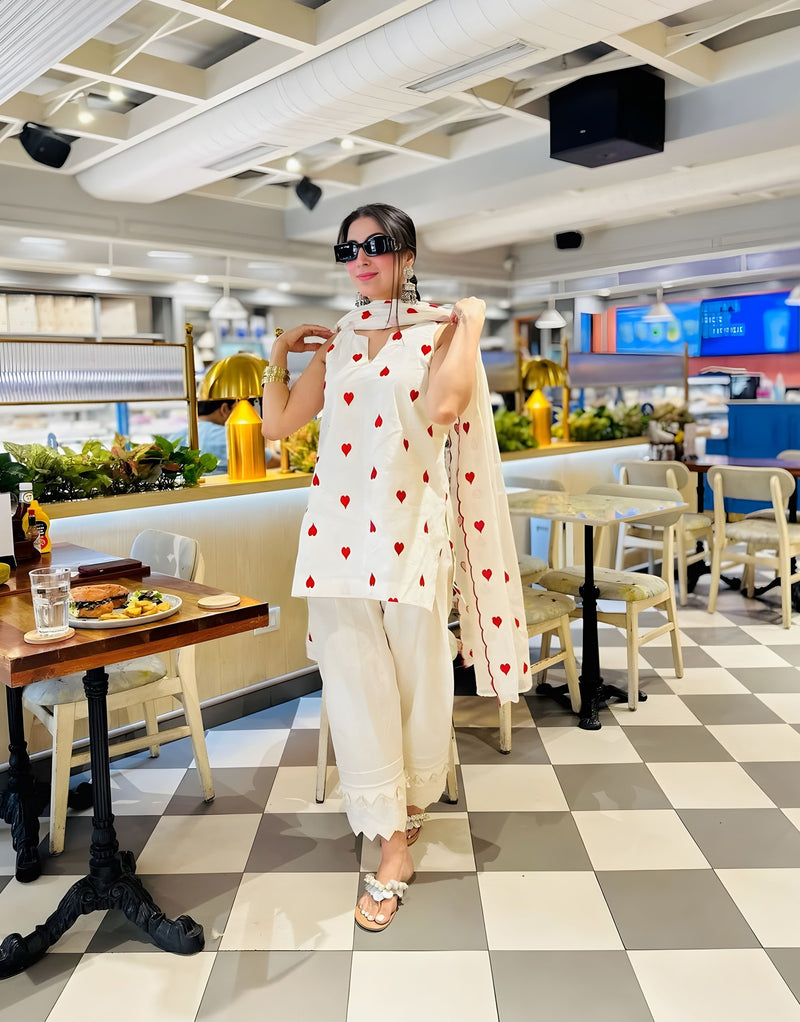 Ivory Love Printed Kurta Set