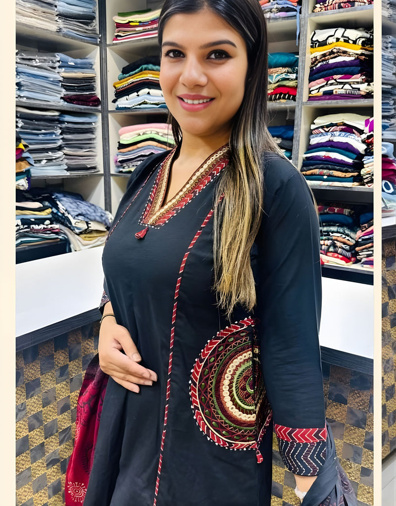 Marwari Black Kurta Set