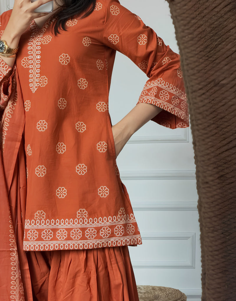Orange Bar Farshi Kurta Set