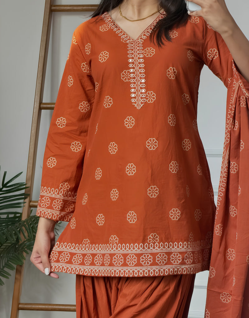 Orange Bar Farshi Kurta Set