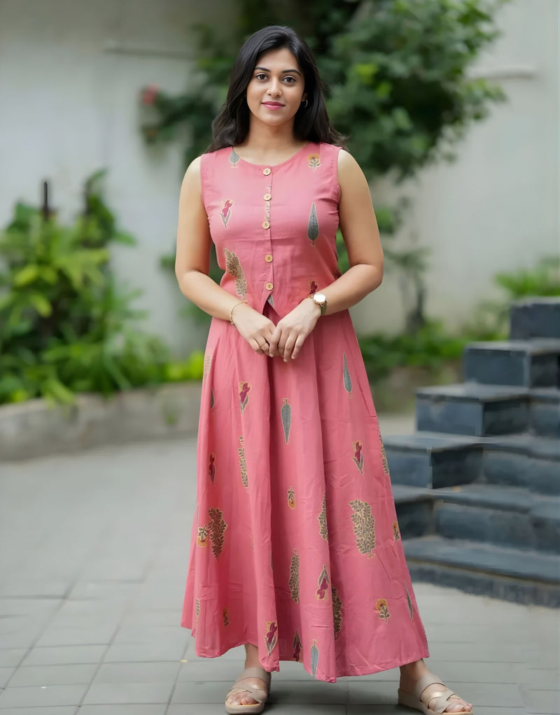 Rosy Blush top with skirt set