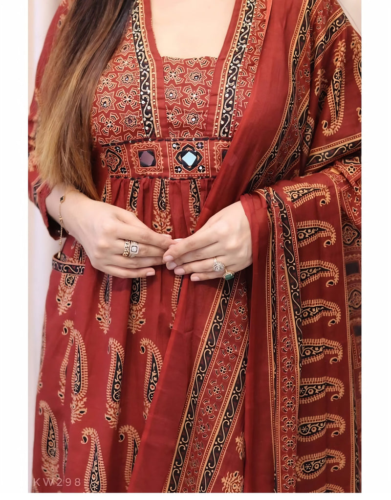 The Ajrak Print Luxe Kurti Set
