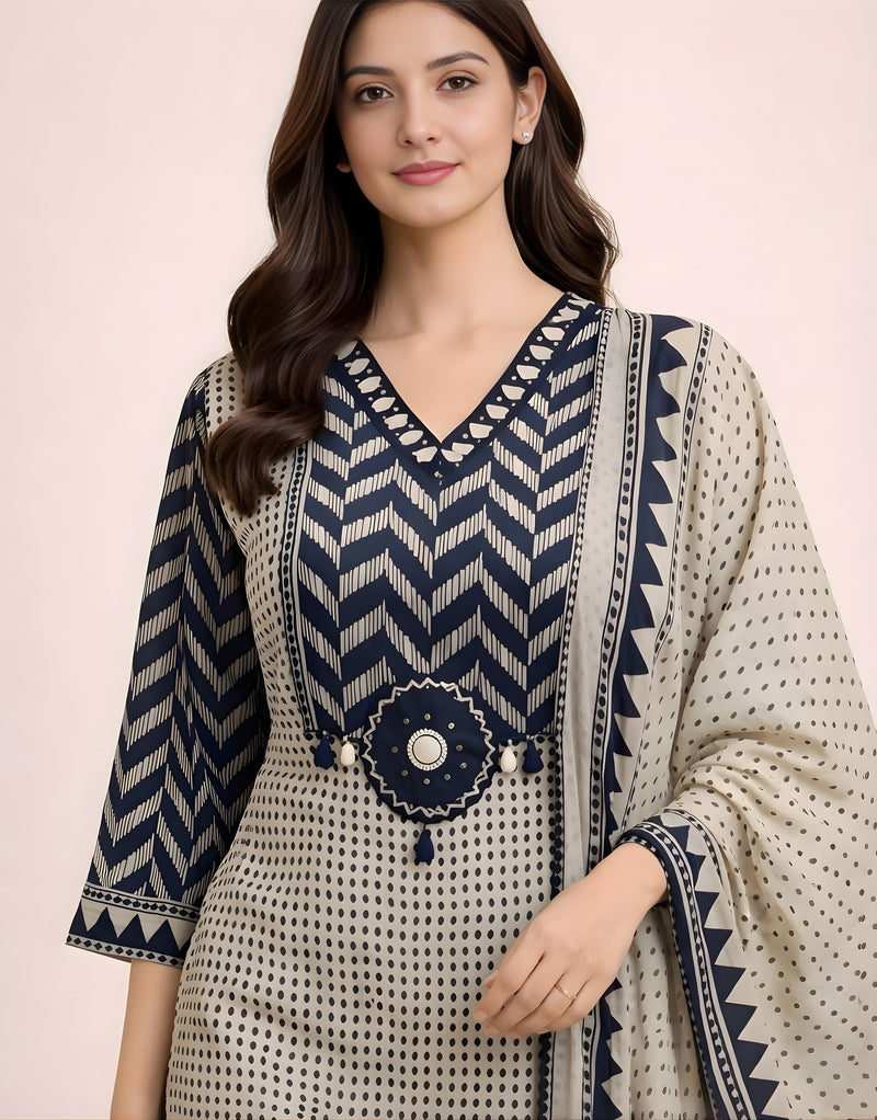 Gulabi Mitti Blockprint Black Kurta Set