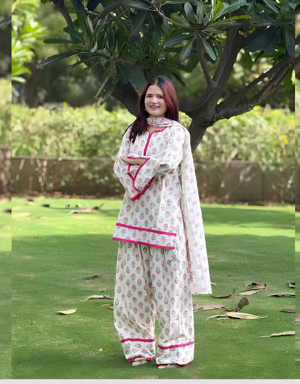 Gulnaar Handblock Farshi  kurta set
