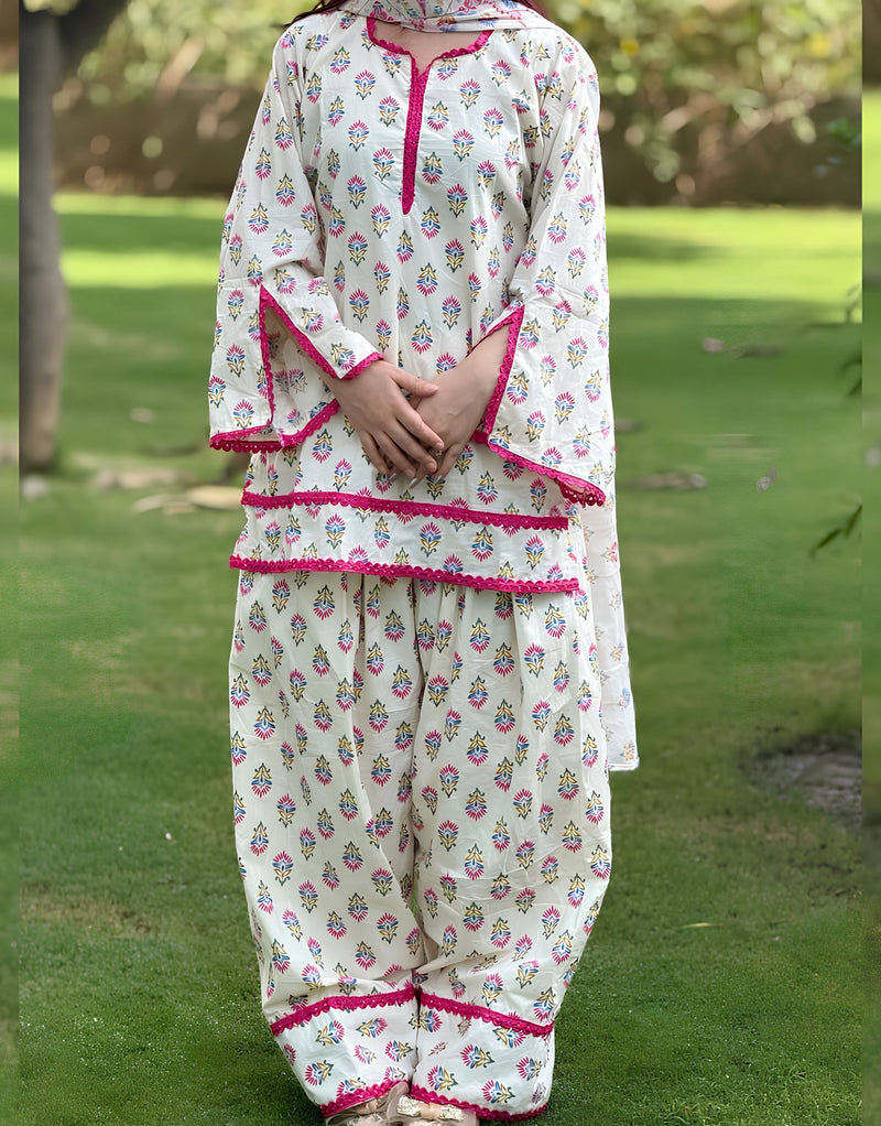 Gulnaar Handblock Farshi  kurta set