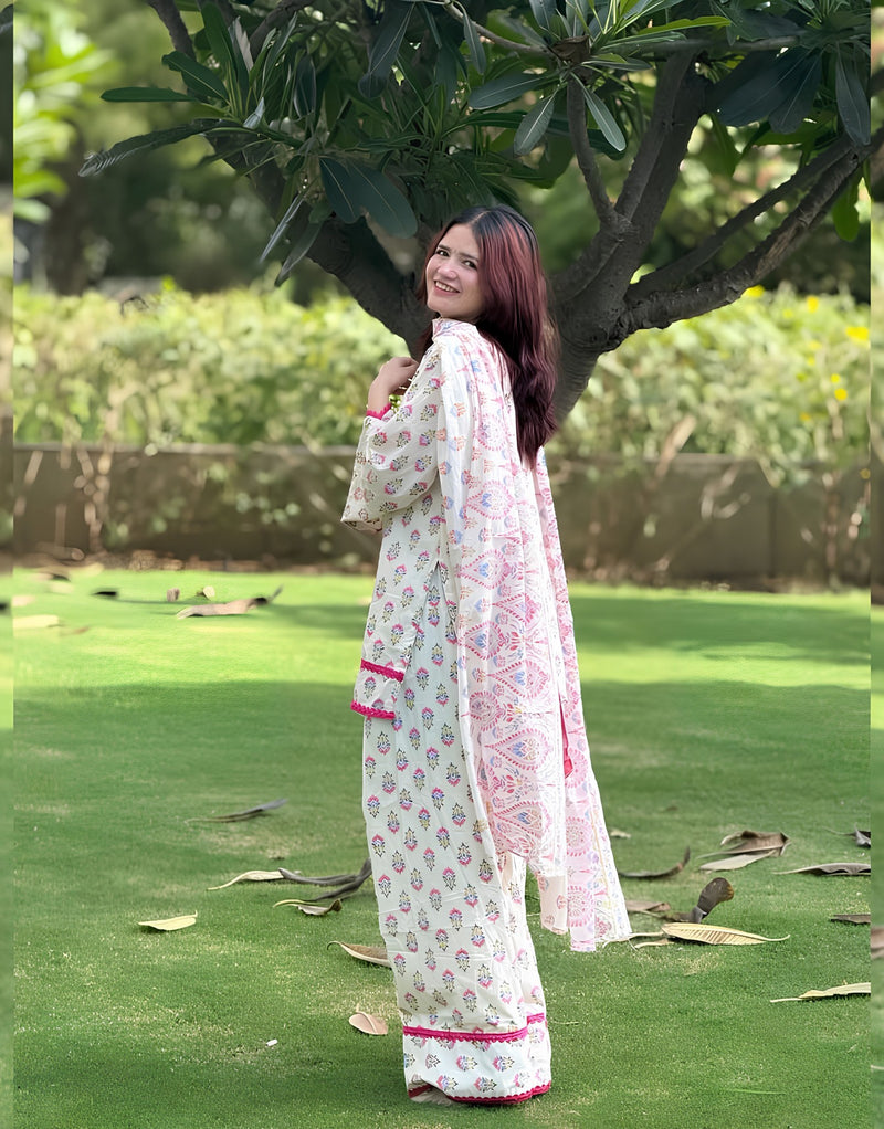 Gulnaar Handblock Farshi  kurta set