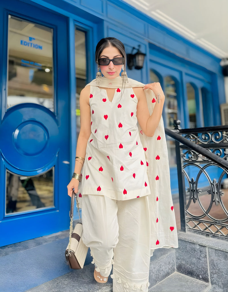 Ivory Love Printed Kurta Set