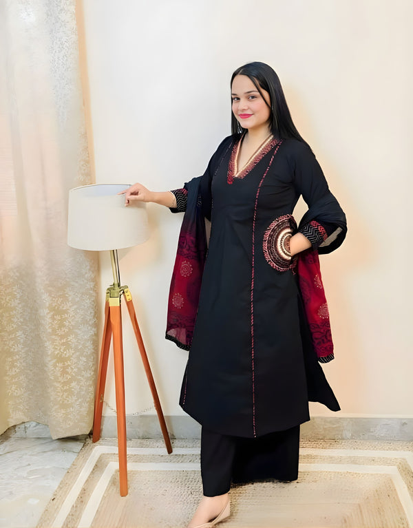 Marwari Black Kurta Set