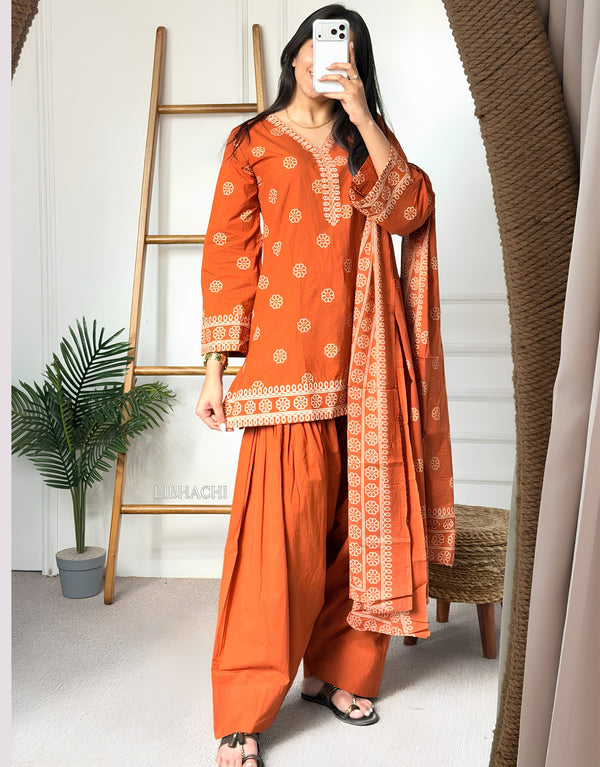 Orange Bar Farshi Kurta Set