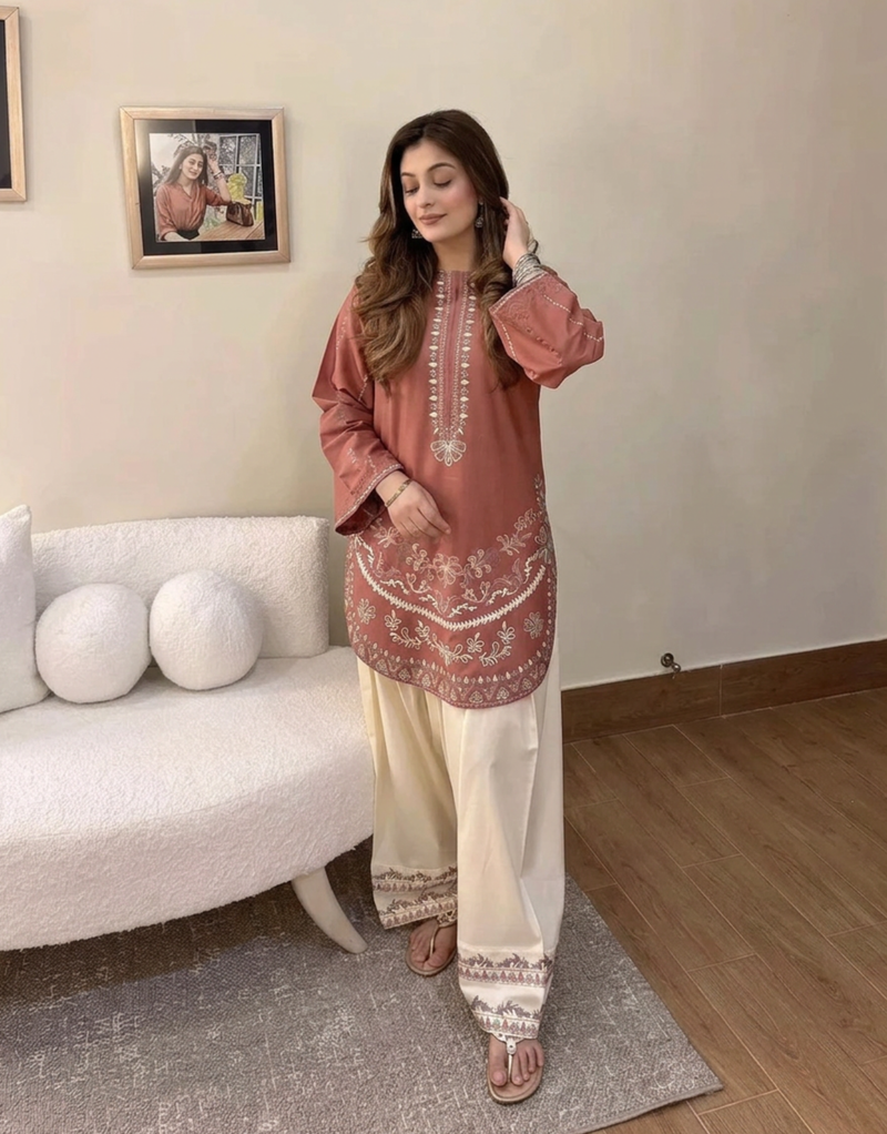 Peachy Pie Pakistani set