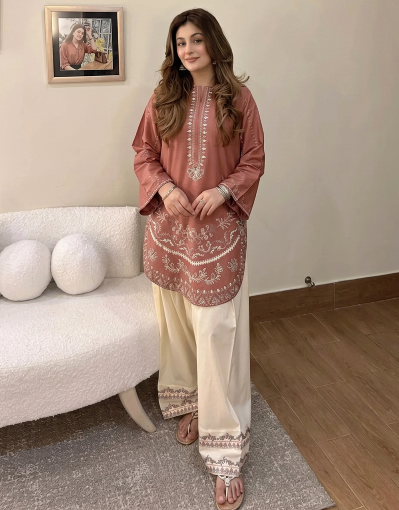 Peachy Pie Pakistani set