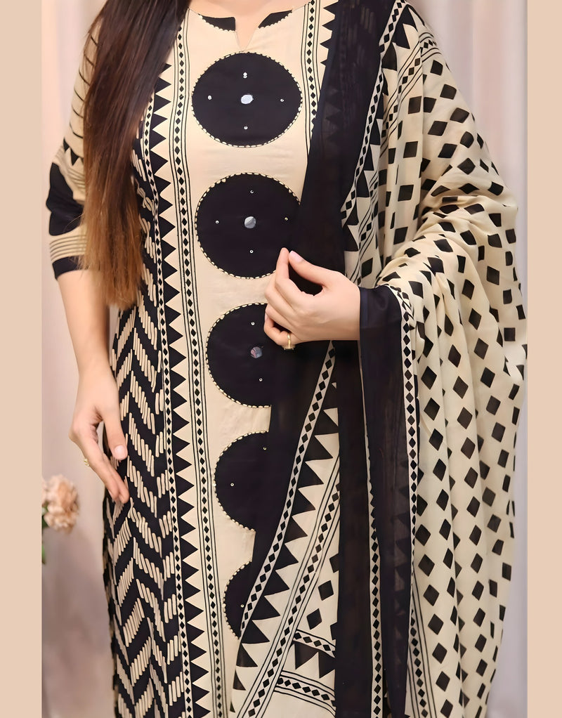 Vedika's Polka Black Kurta Set